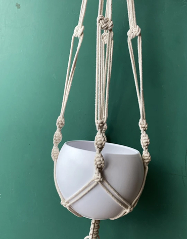 White Macrame Plant Hanger